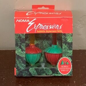 Vintage Noma Expressions Bubblelite Replacement Bulbs Christmas New Red Green